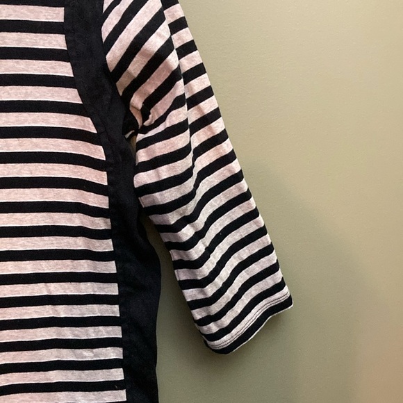 Laura Striped Top with Button Accents and 3/4 length sleeves. - Picture 4 of 5